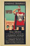 GALE W. HARRIS (DATES UNKNOWN). LONDONS TRAMWAYS / LONDON THROUGH THE AGES. 1930. 29x19 inches, 75x50 cm. Waterlow & Sons, London.